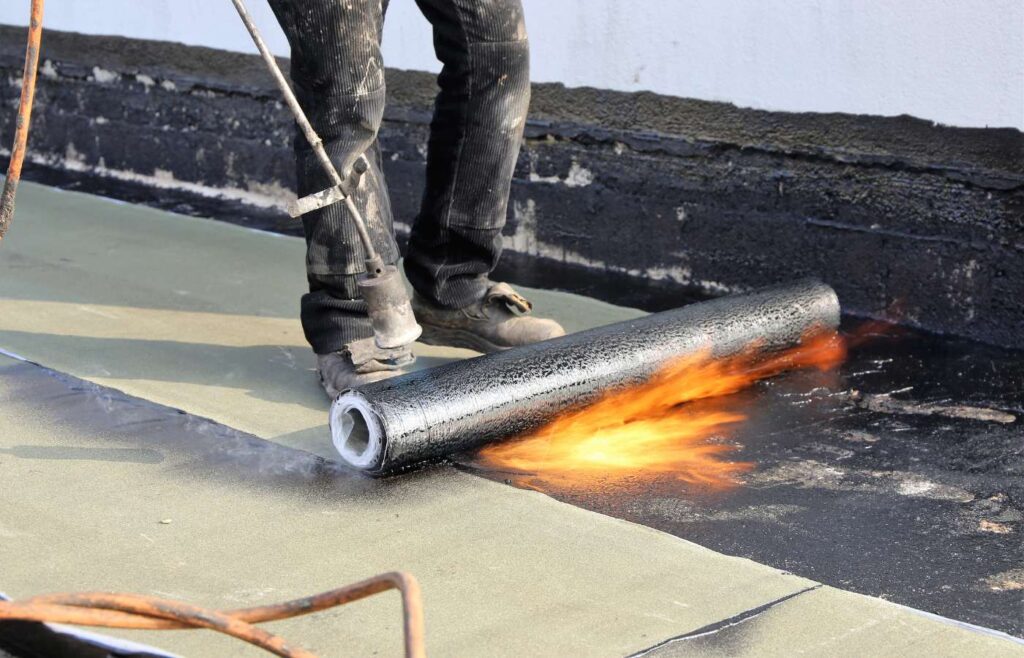 bitumen rol op plat dak